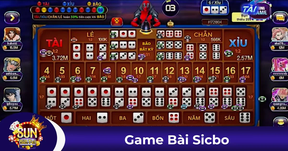 Game Bài Sicbo Sun52 – Trò Chơi Đổ Xúc Xắc Đầy Kịch Tính 2 Hướng dẫn cách chơi game bài Sicbo tại Sun52